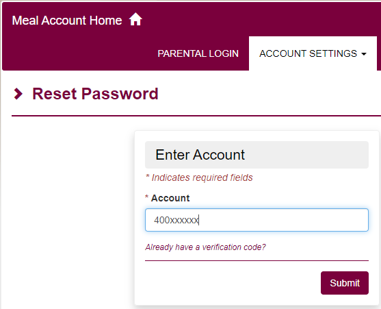 Enter account number